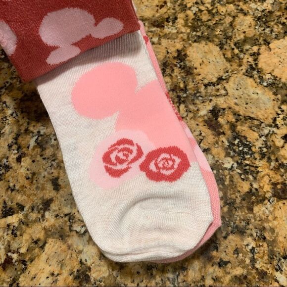 Disney Minnie Mouse Pink & White Socks 6 Pair Low Cut - Picture 5 of 8